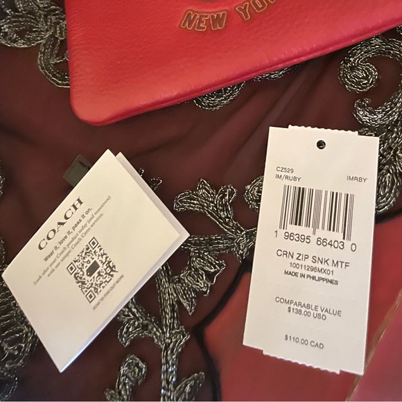 COACH NWT New Year Corner Zip Wristlet With Snake Graphic Lunar New Year - Picture 8 of 16